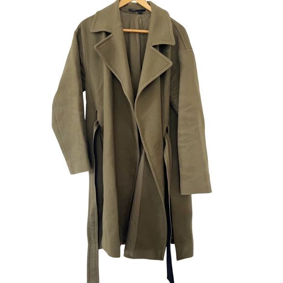 ALL SAINTS Olive‎ Green Twill Indira Penza Winter Trench Coat - Picture 2 of 15